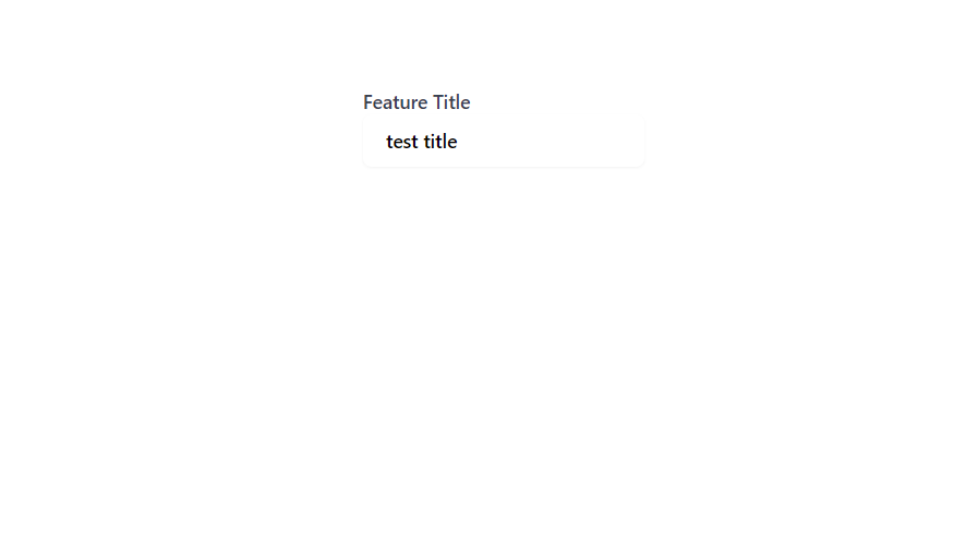 FeatureTitle component FeatureTitle component centered in page